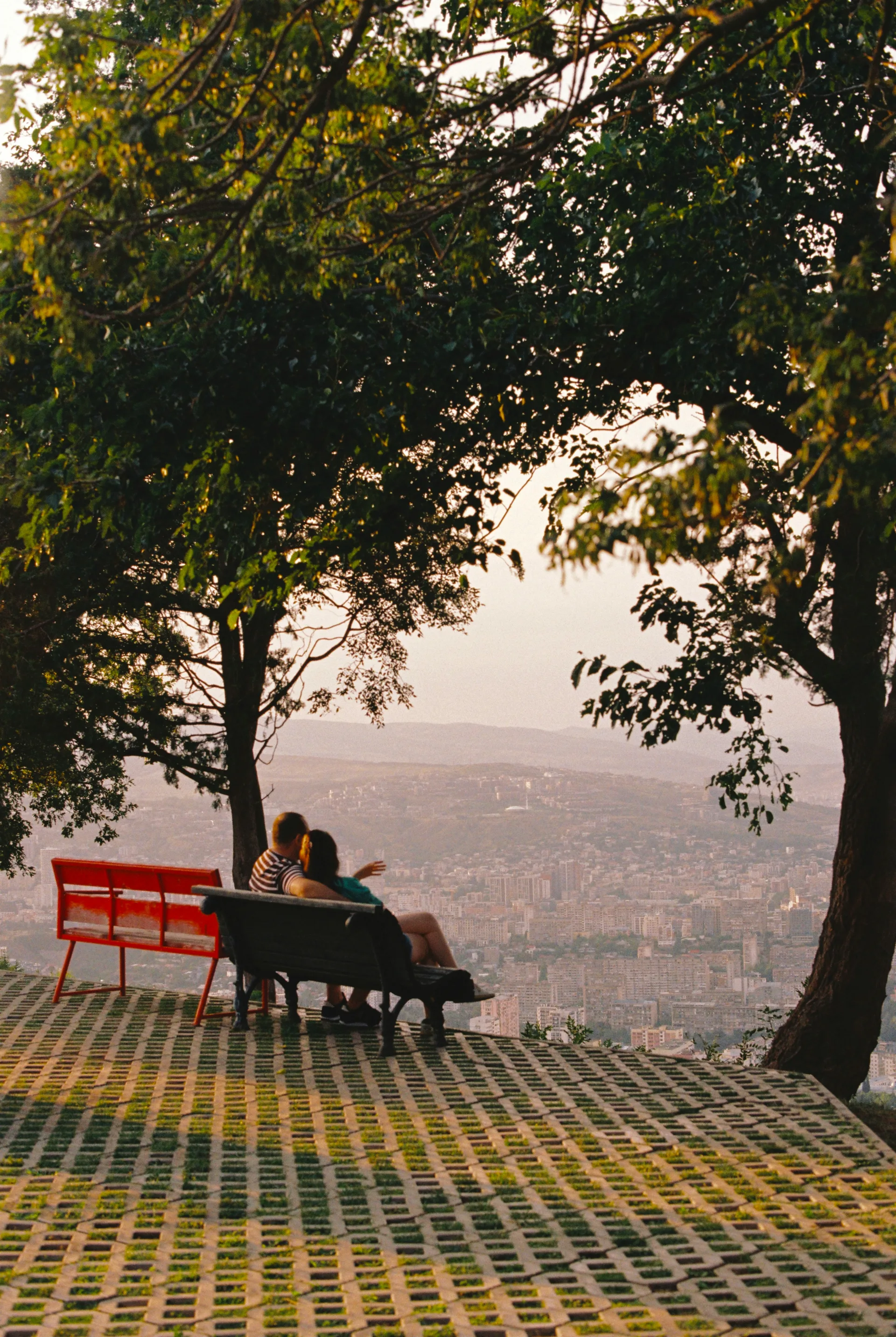 Panoramic view from Mtatsminda hill overlooking Tbilisi